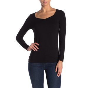 New Tahari T Sweetheart neck long  sleeve top XS